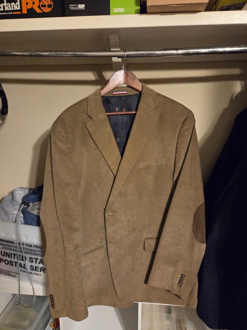 Tommy Hilfiger Blazer, Tan Corduroy, 50L